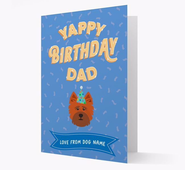 Yappy Birthday Dad : Personalised {breedCommonName} Card